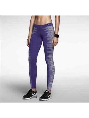 Nike Flash Women's Size S Reflective Running Tights Purple